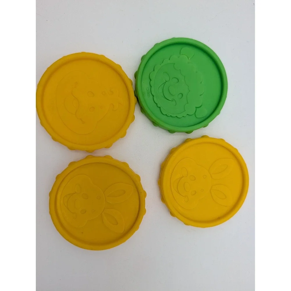 Fisher Price Laugh Learn Piggy Bank Replacement Coins Yellow Green 4 Piece Lot
